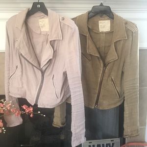 2 free people linen Moto jacket